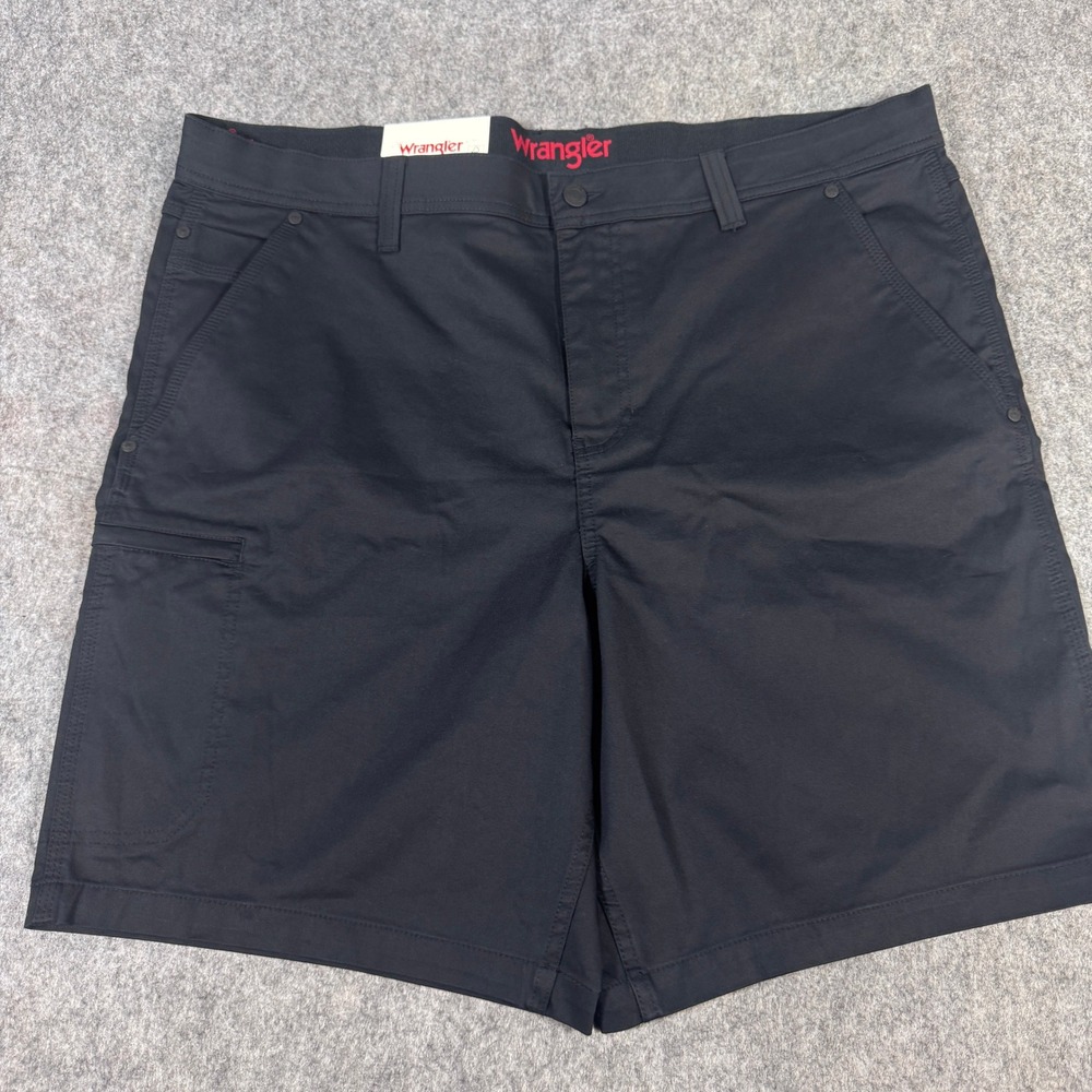 Wrangler Mens Regular Fit Utility Shorts Black Performance Stretch Size 40